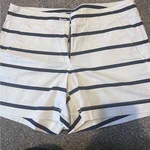 Women's Striped Shorts - Navy blue and White